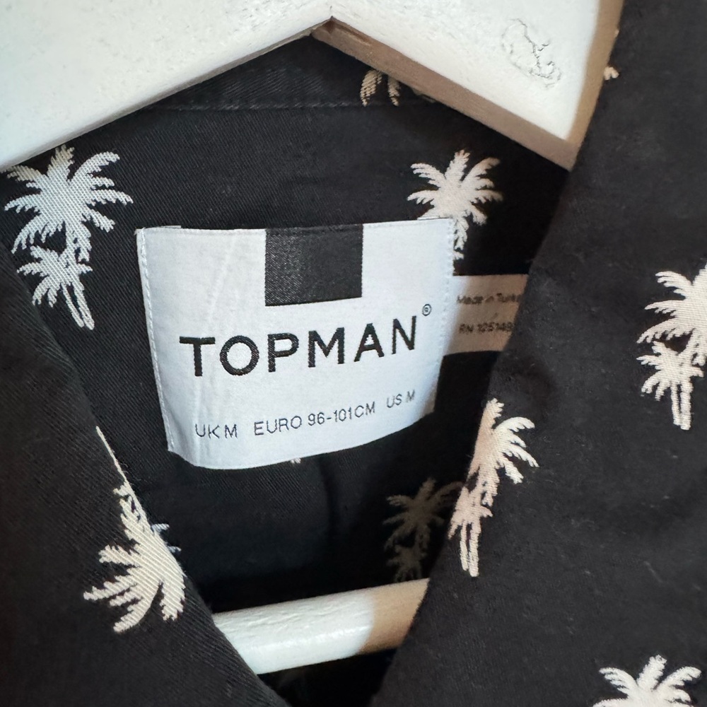 Topman Monochrome Palm Print Shirt